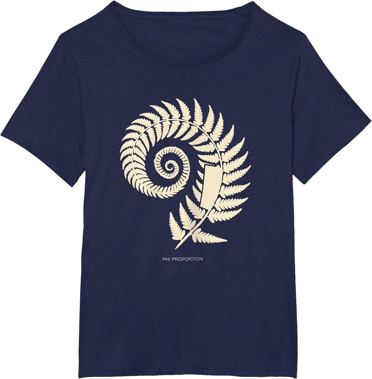 Women's Phi Proportion Fibonacci Golden Ratio Sacred Geometry Math T-Shirt - Navy Blue