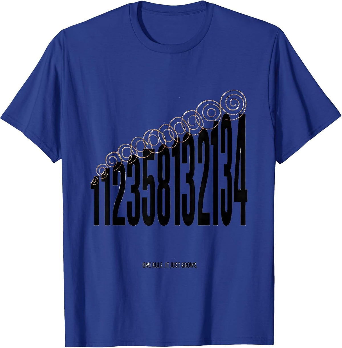 Men's One Rule It Just Grows Math Enthusiast Sacred Geometry T-Shirt - Royal Blue