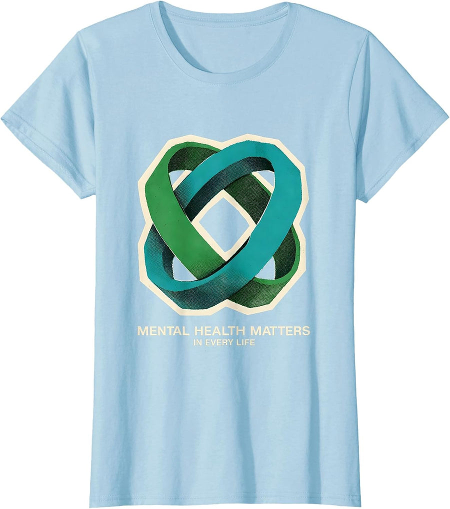 Women's Mental Health Matters In Every Life Awareness Support Squad T-Shirt - Baby Blue