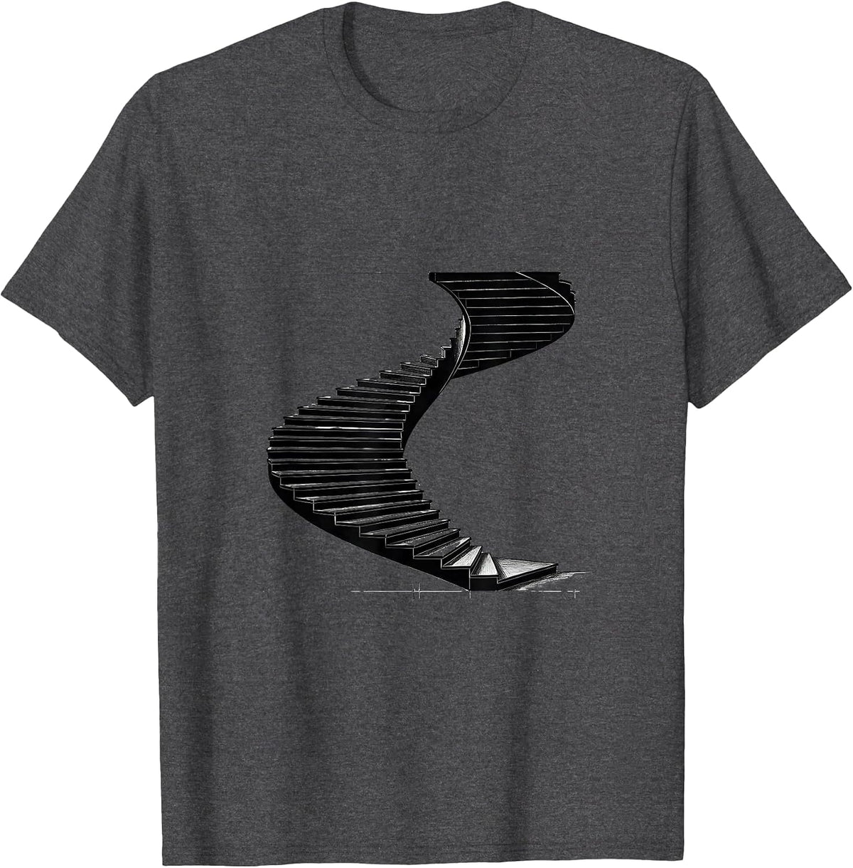 Fibonacci Spiral Golden Ratio Geometry Minimalist T-Shirt - Dark Heather Grey