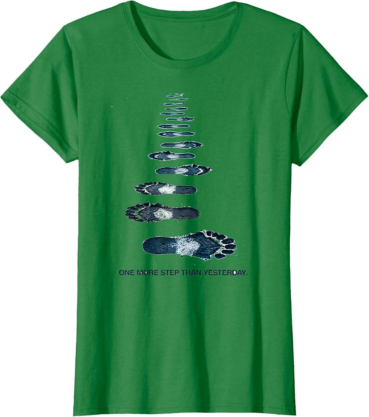 Women's One More Step Than Yesterday Funny Physical Therapist PT T-Shirt - Kelly Green