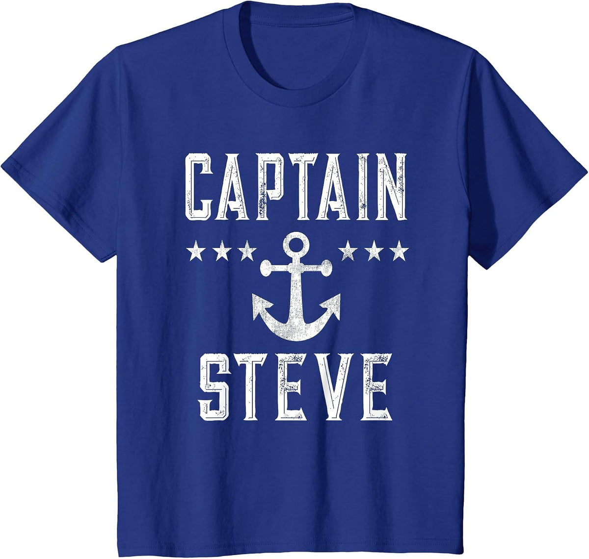 Captain Steve - Personalized Name Boating T-Shirt - Royal Blue