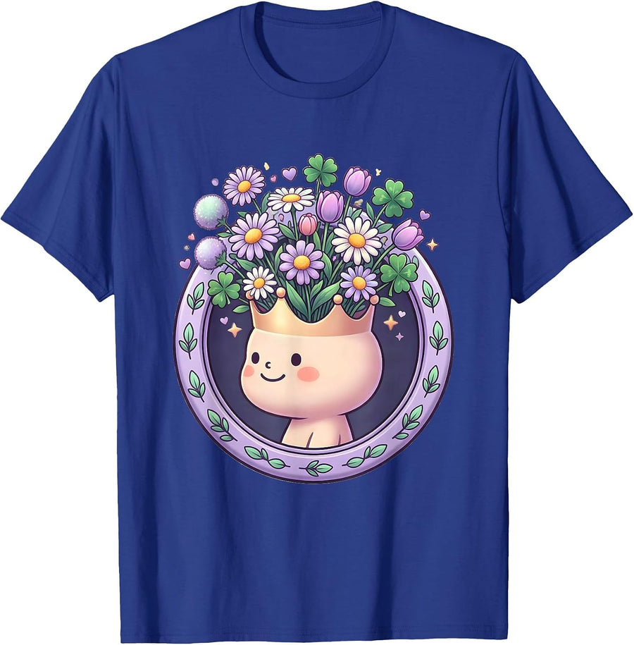 Neurodiversity Wildflower Mind Bloom Illustration T-Shirt - Royal Blue
