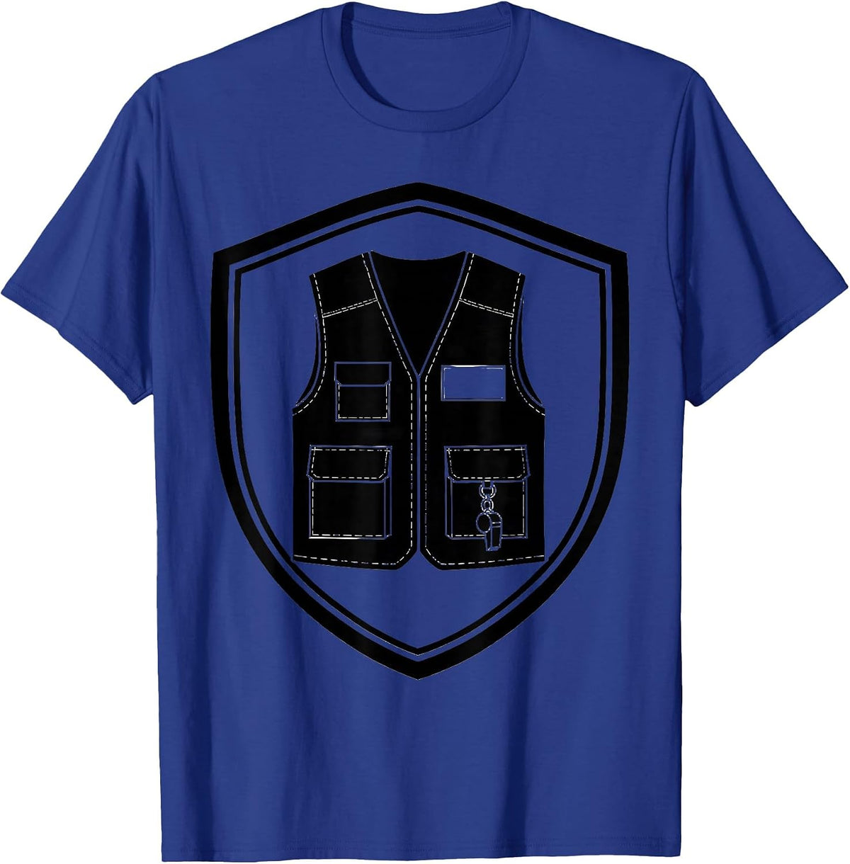 Utility Vest Halloween Costume Minimalist Security Guard T-Shirt - Royal Blue