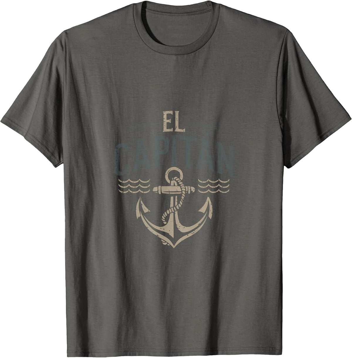 El Capitán - El Capitan Captain Anchor Boat Sail T-Shirt - Asphalt Grey