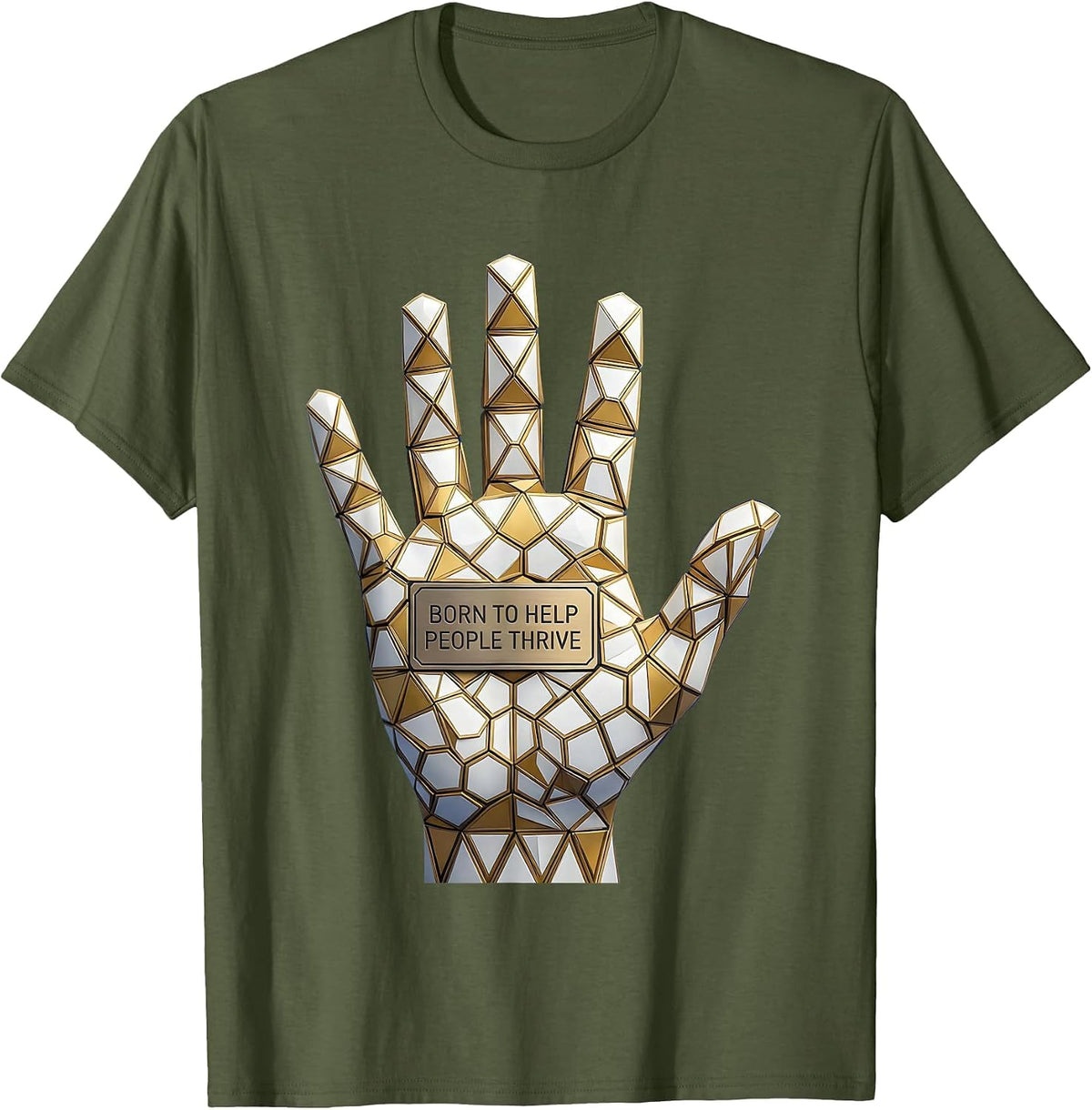 Men's Born to Help People Thrive Occupational Therapy T-Shirt - Olive Green