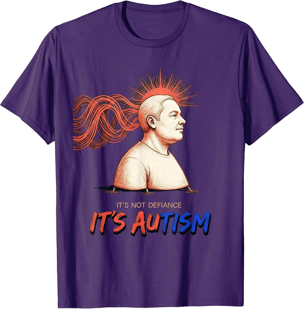 It's Not Defiance It's Autism Funny Neurodiversity Awareness T-Shirt - Purple