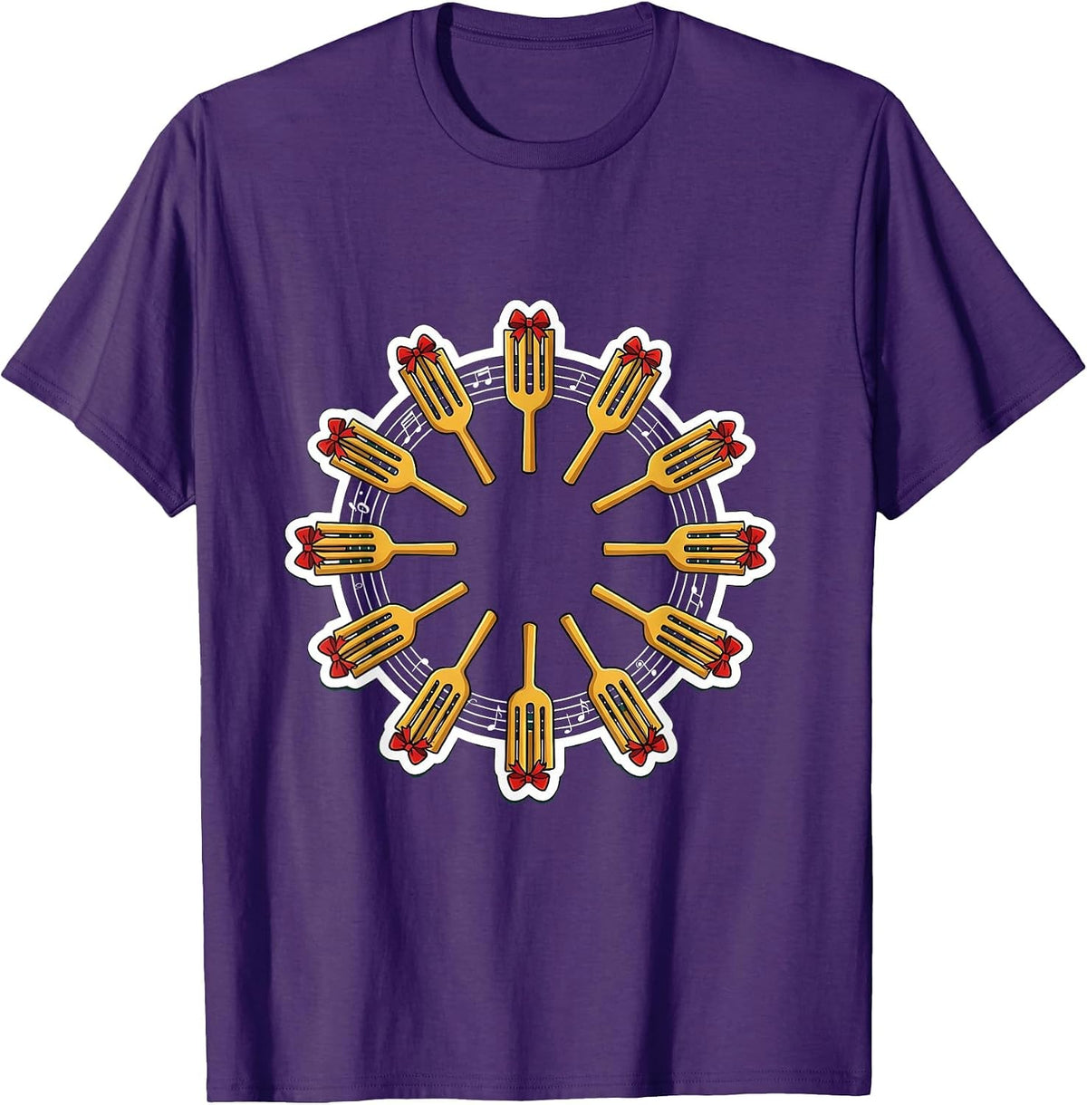 Tuning Forks Teacher Christmas Humor Gift T-Shirt - Purple