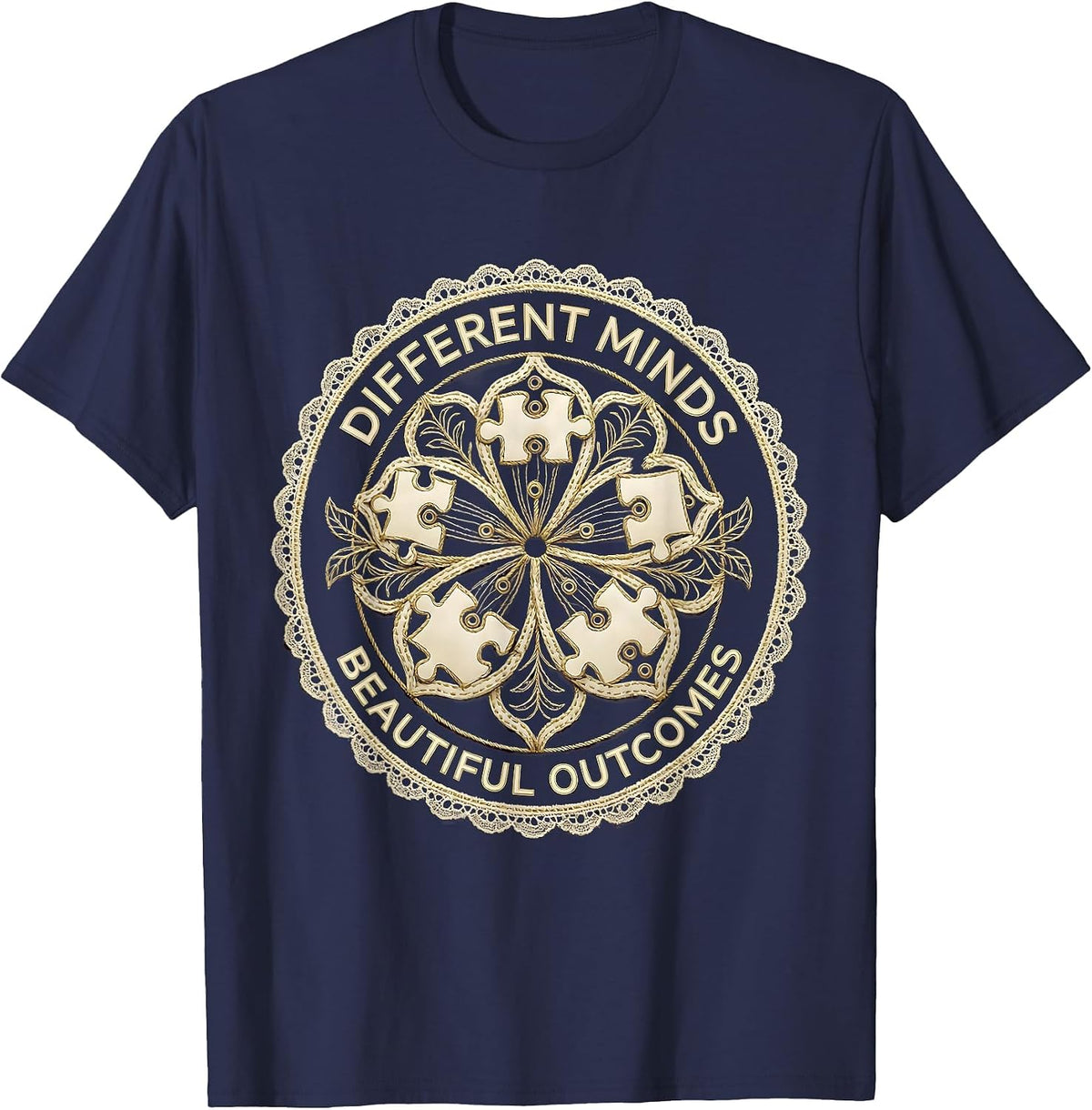 Men's Different Minds Beautiful Outcomes Special Ed Teacher T-Shirt - Navy Blue