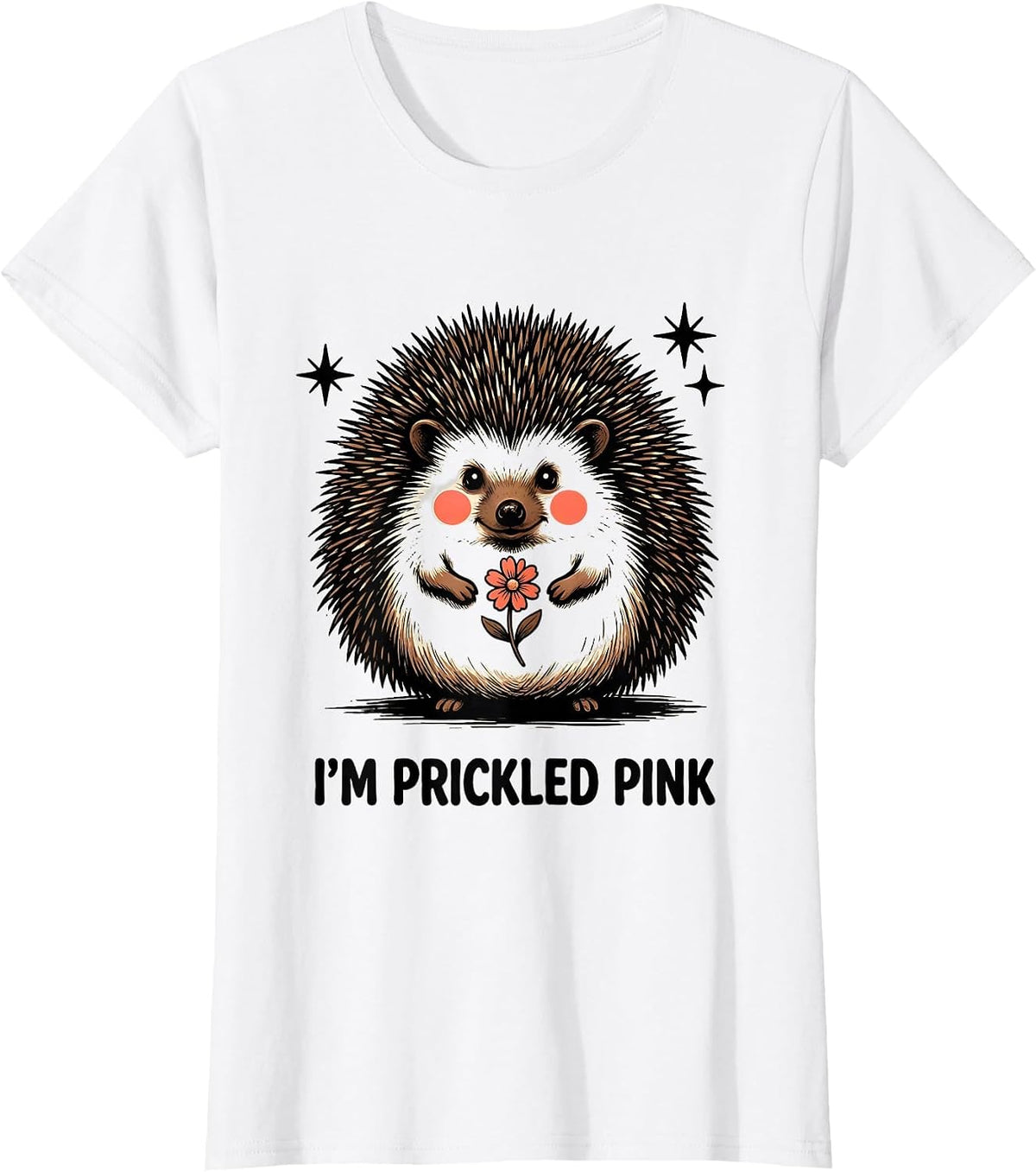 I’m Prickled Pink Cute Hedgehog Lover Cartoon Humor T-Shirt - White