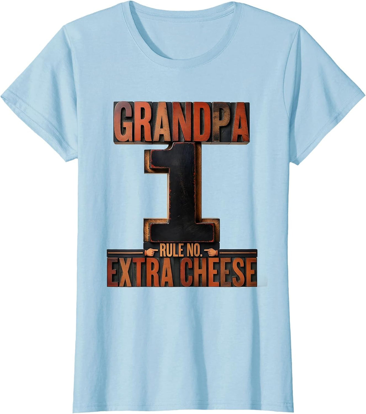 Women's Grandpa Rule No 1 Extra Cheese Funny Grandpa Cinco De Mayo T-Shirt - Baby Blue