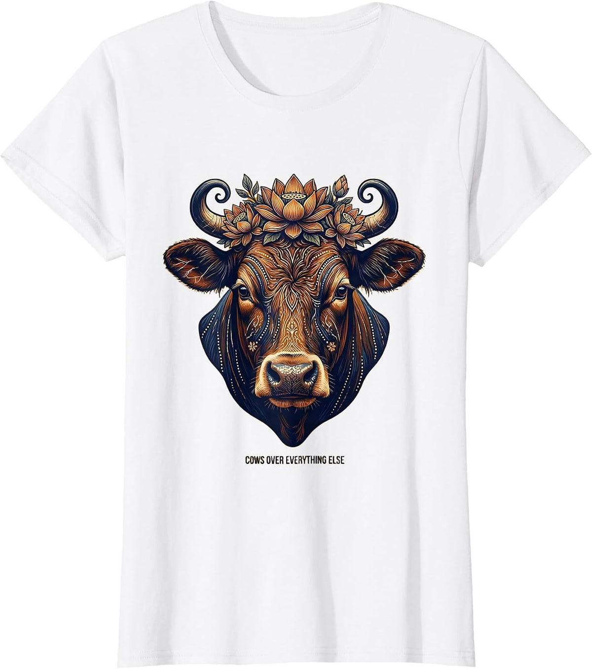 Cows Over Everything Cattle Lover Design T-Shirt - White