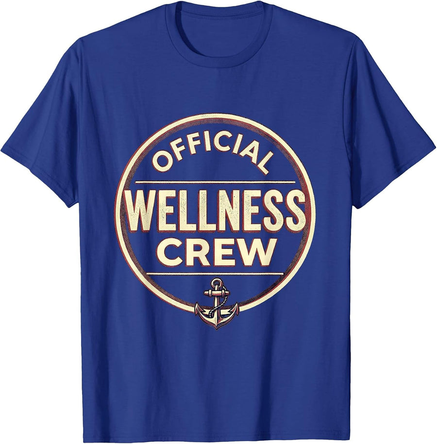 Official Wellness Crew Vintage Health Trainer Coach Staff T-Shirt - Royal Blue
