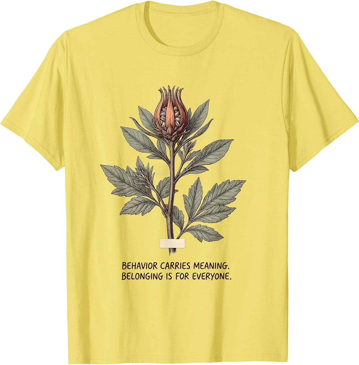 Men's Behavior Carries Meaning Special Education T-Shirt - Lemon Yellow