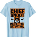 Men's Chief Snoot Inspector Bat Patrol Funny Shiba Inu Halloween T-Shirt - Baby Blue