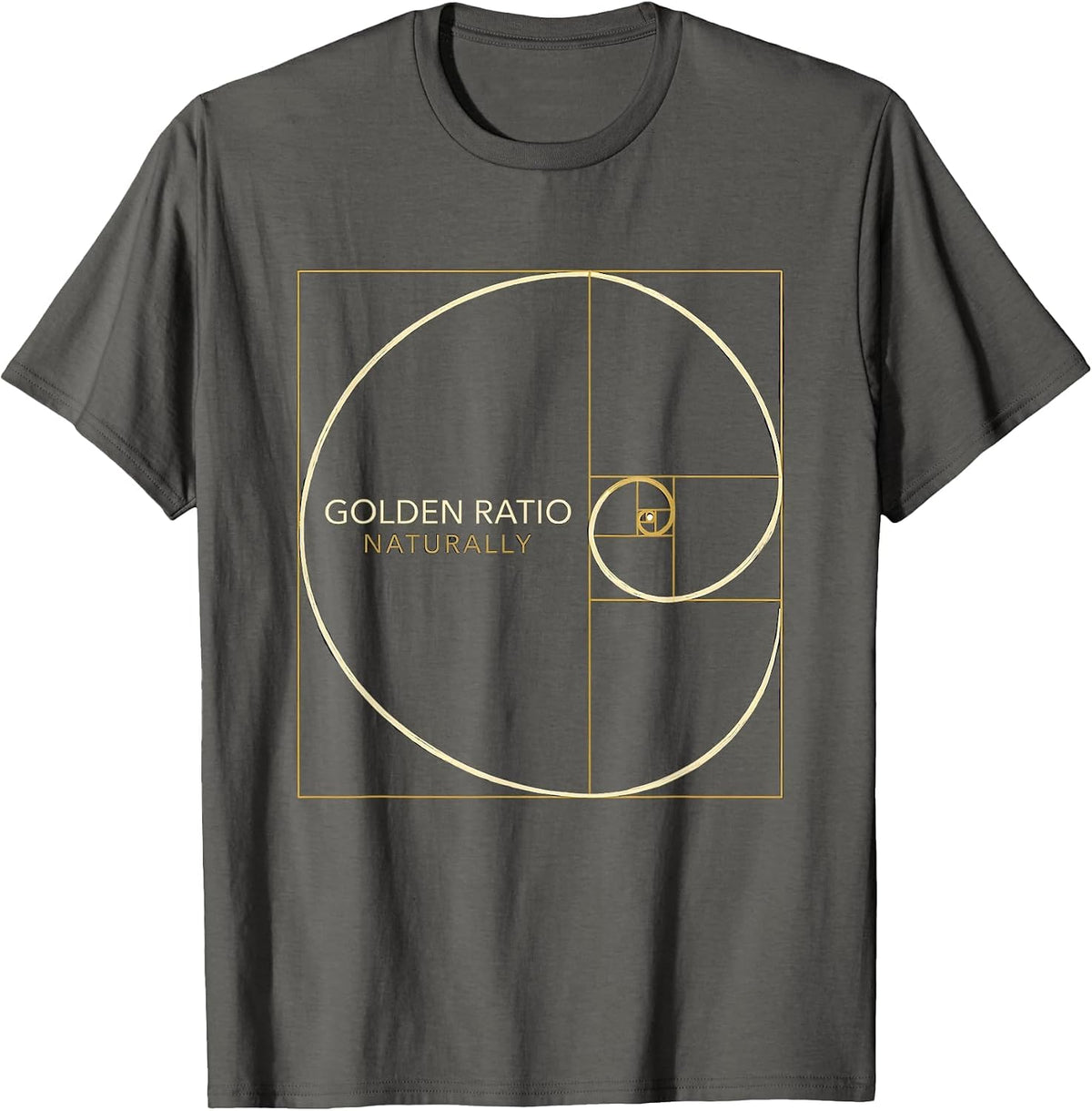Golden Ratio Naturally Math Lover Sacred Geometry Fibonacci T-Shirt - Asphalt Grey