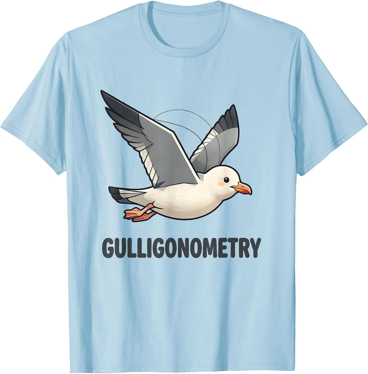 Gulligonometry Cute Kawaii Triangull Bird Pun Math Teacher T-Shirt - Baby Blue