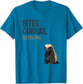 Bites Cobras Sleeps Fine Funny Honey Badger Wildlife Humor T-Shirt - Sapphire Blue