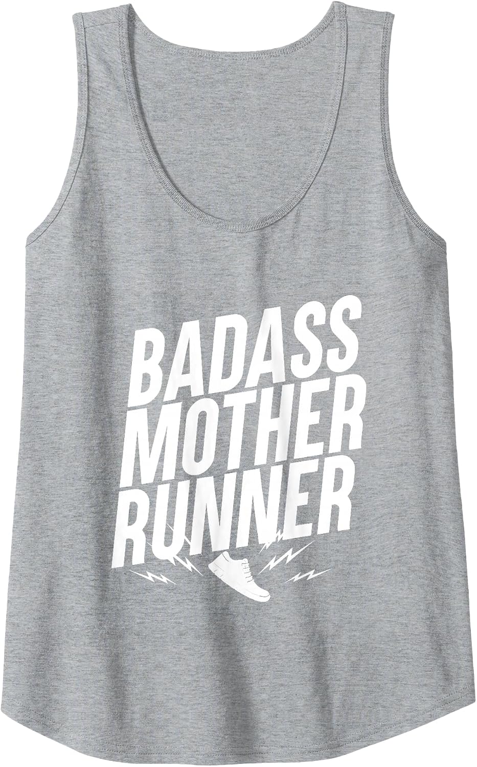 Badass Mother Runner, Mothers who Love to Run Tank Top - Heather Grey