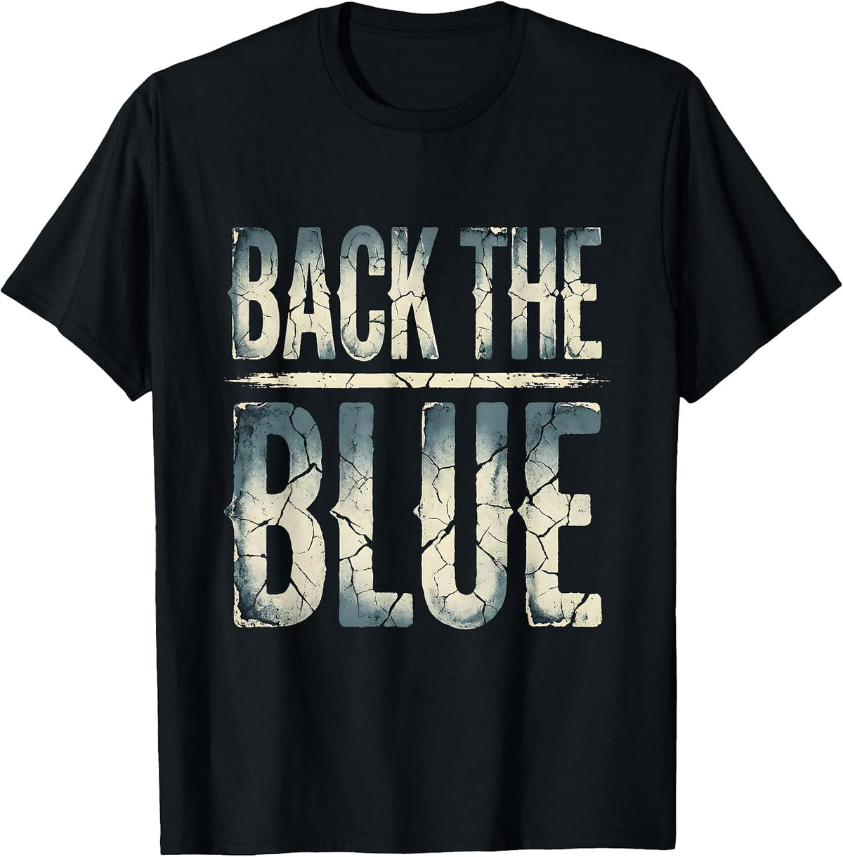 Men's Back the Blue Law Enforcement Support Design T-Shirt - Black