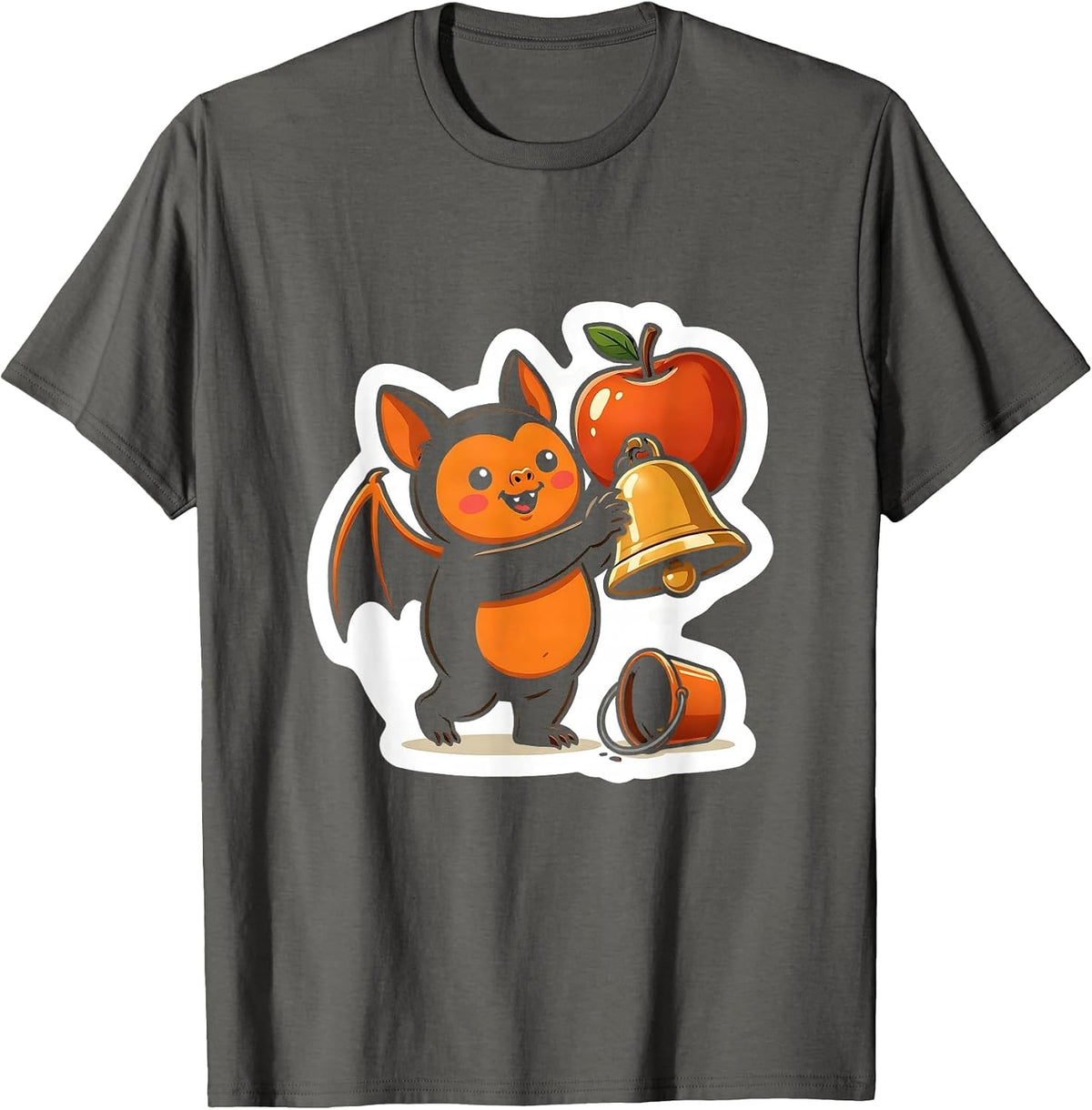 Men's Bat Teacher Cute Halloween Costume Humor T-Shirt - Asphalt Grey