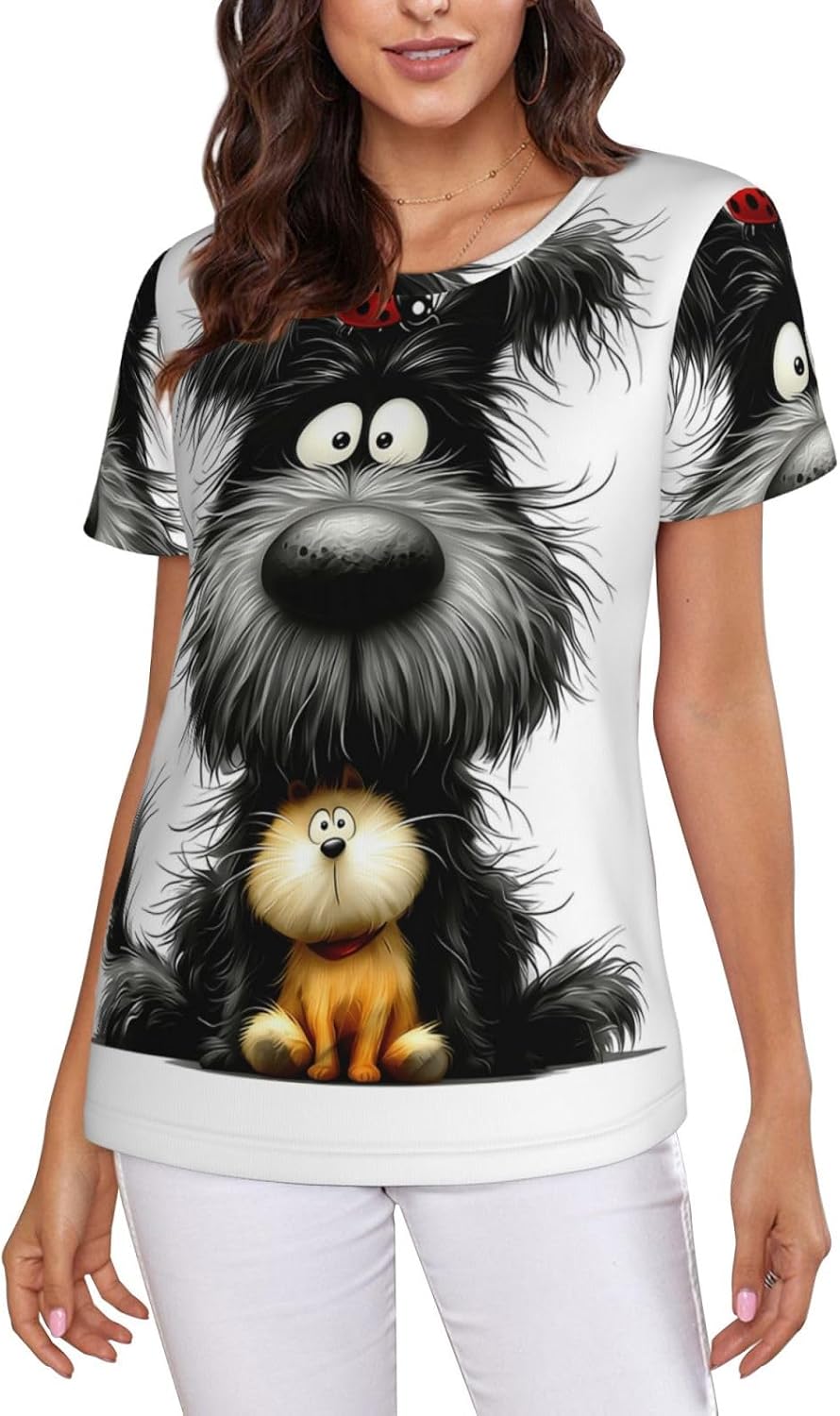 Short Sleeve Women's Summer Crewneck T Shirts Tees Casual Basic Tops - A01