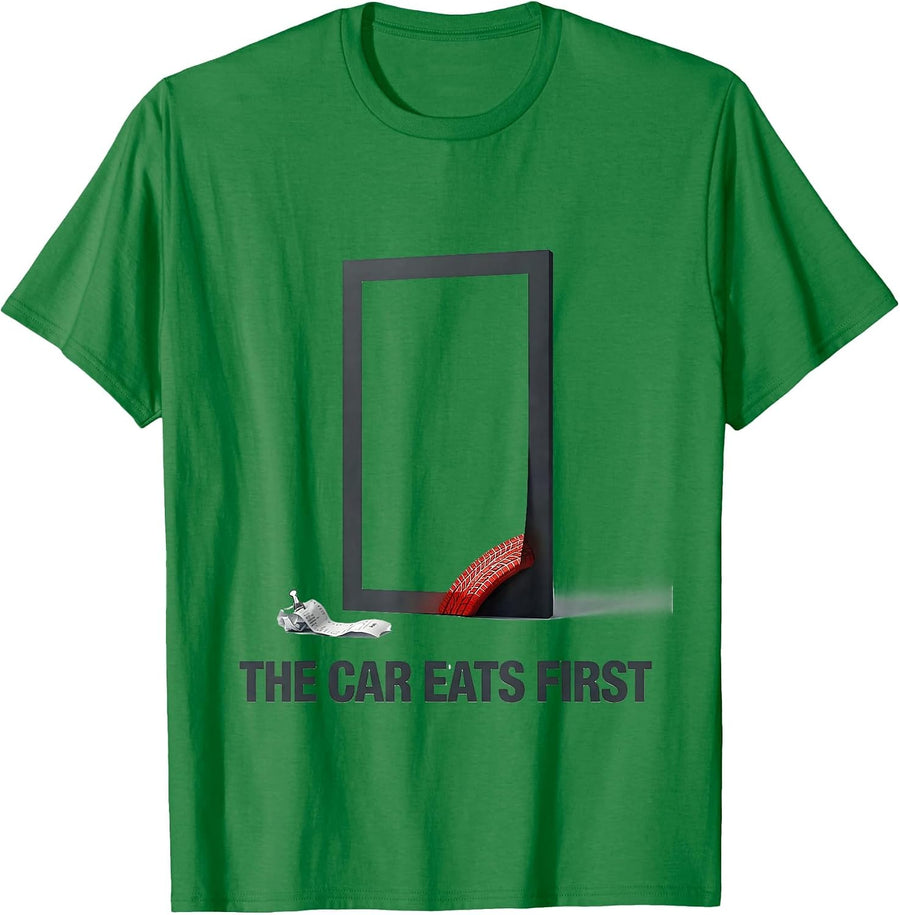 Men's The Car Eats First Funny Classic Muscle Car Racing T-Shirt - Kelly Green