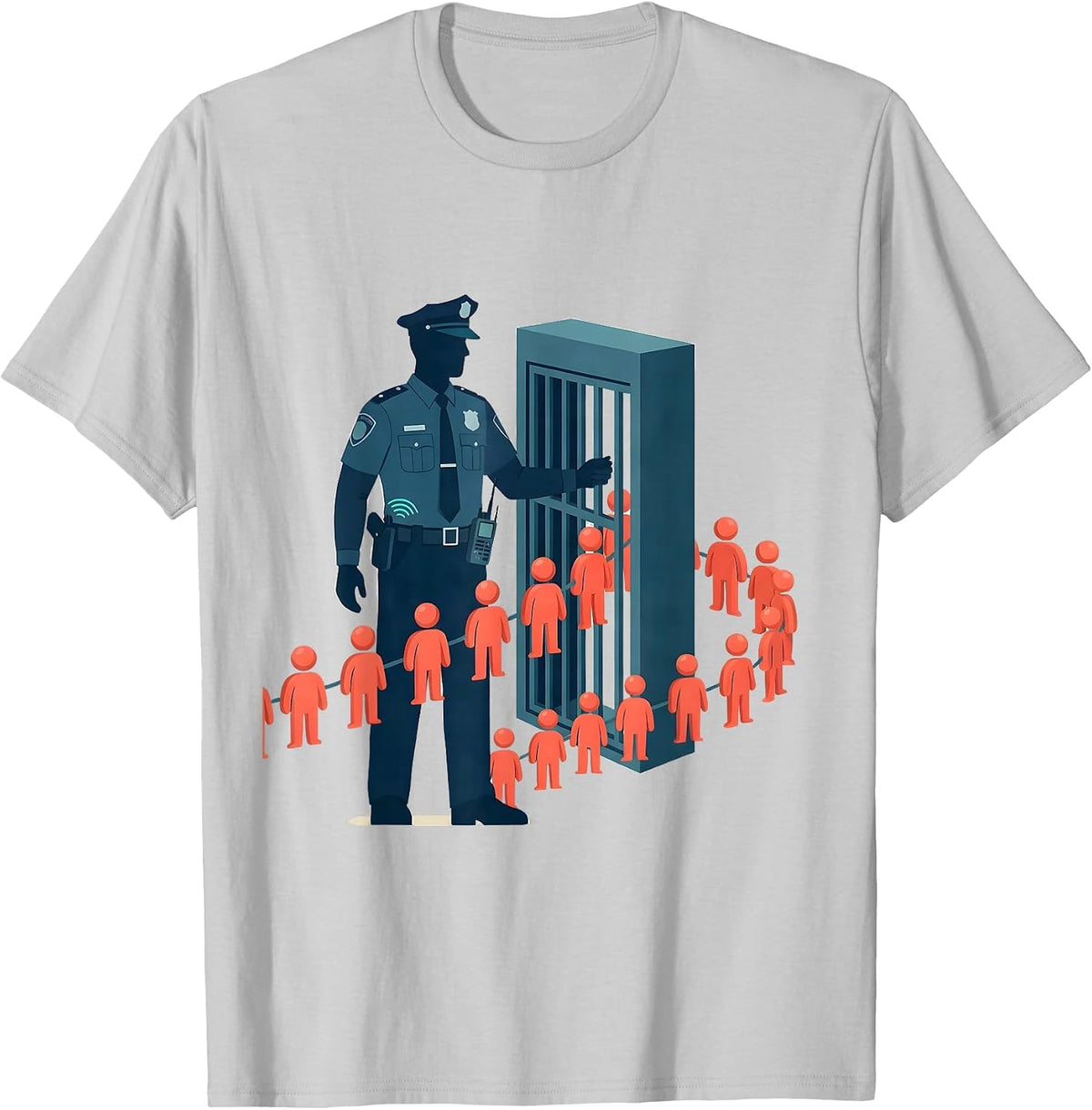 Men's Corrections Officer Guard Prison Humor Novelty T-Shirt - Silver Grey