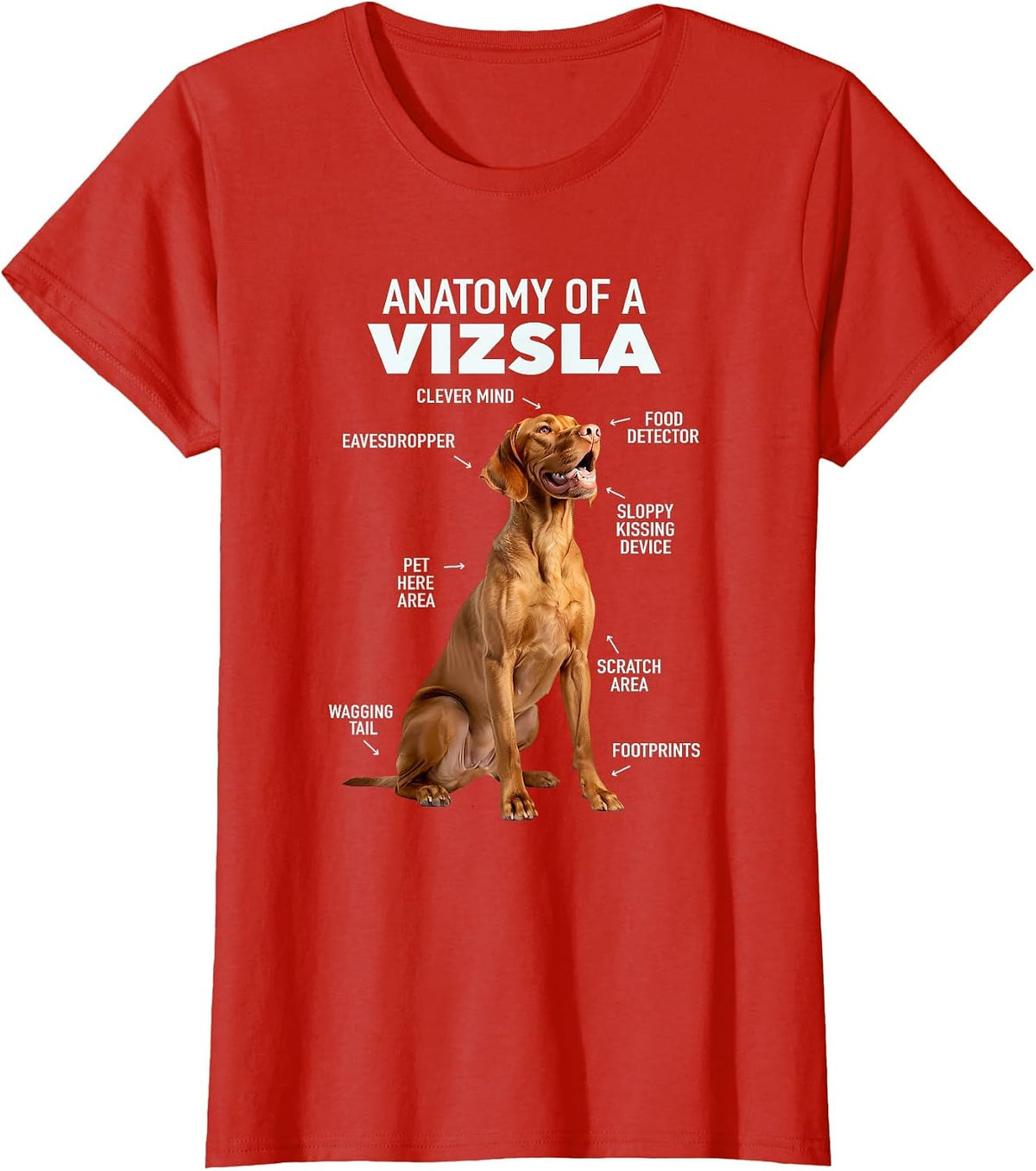Anatomy of A Vizsla T-Shirt - Red