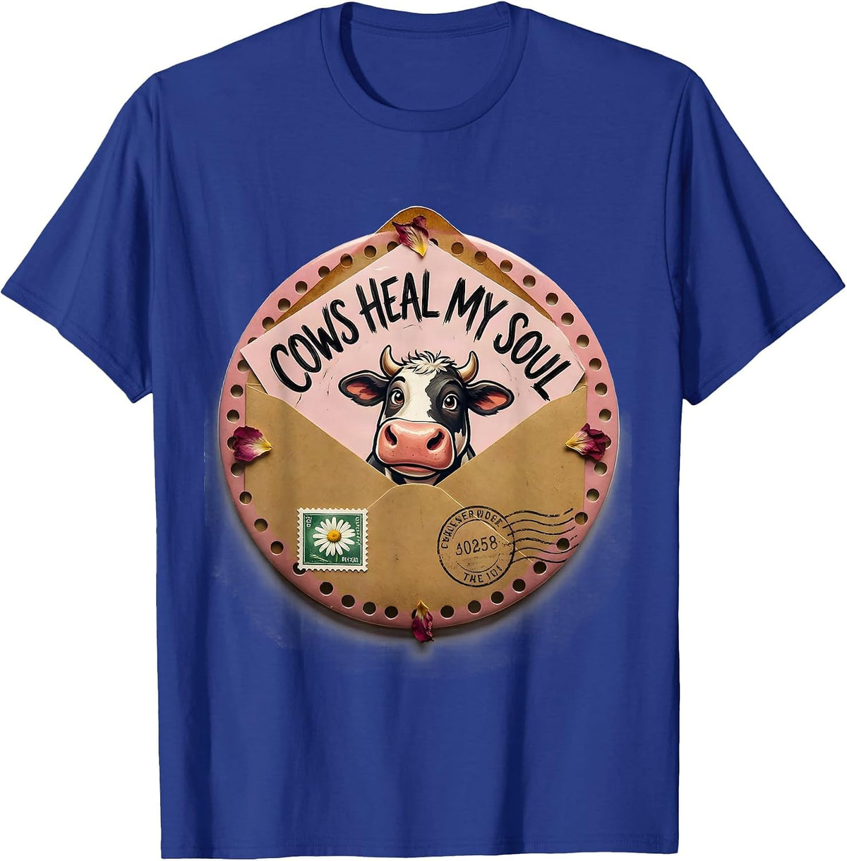 Cows Heal My Soul Animal Lover Design T-Shirt - Royal Blue