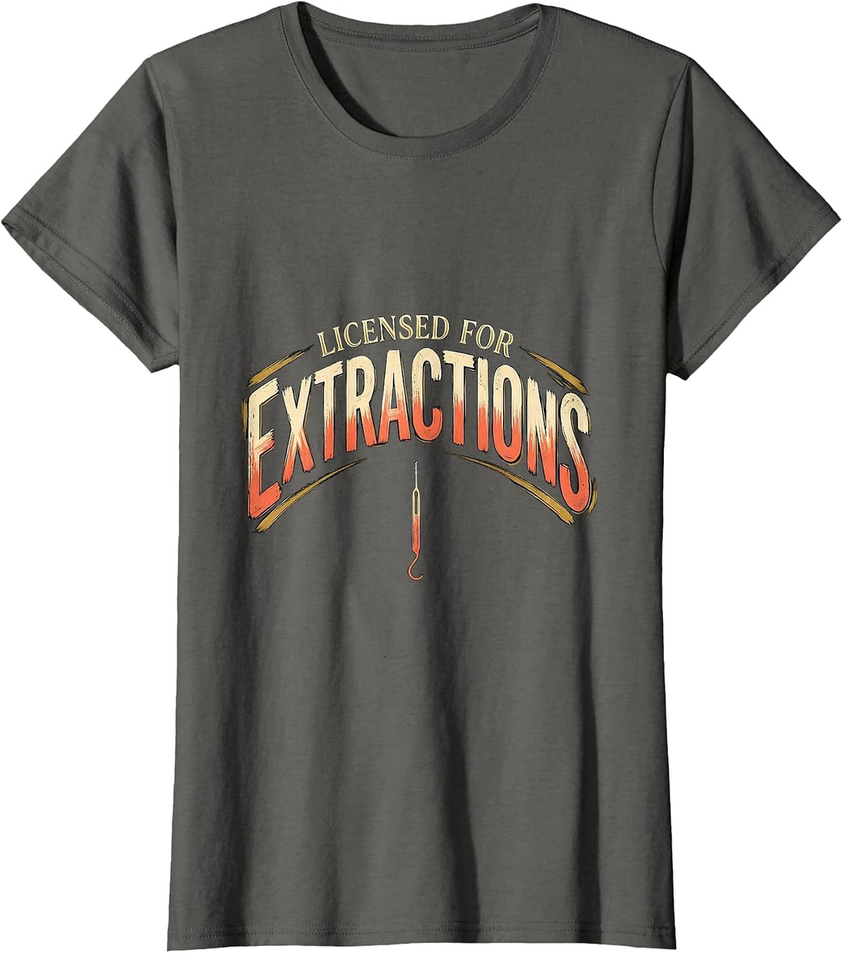 Women's Licensed For Extractions Funny Esthetician Skincare T-Shirt - Asphalt Grey