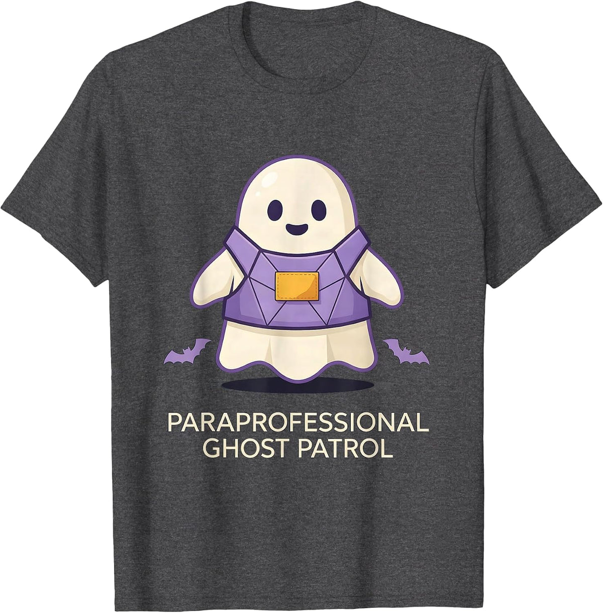 Men's Paraprofessional Ghost Patrol Funny SPED Teacher Halloween T-Shirt - Dark Heather Grey