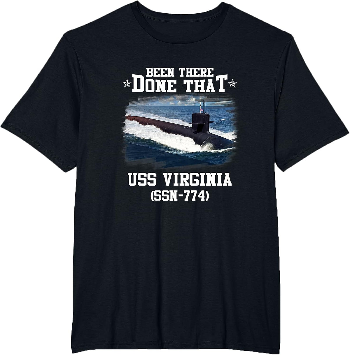 USS Virginia SSN-774 Submarine Veterans Day Father Day T-Shirt - Black