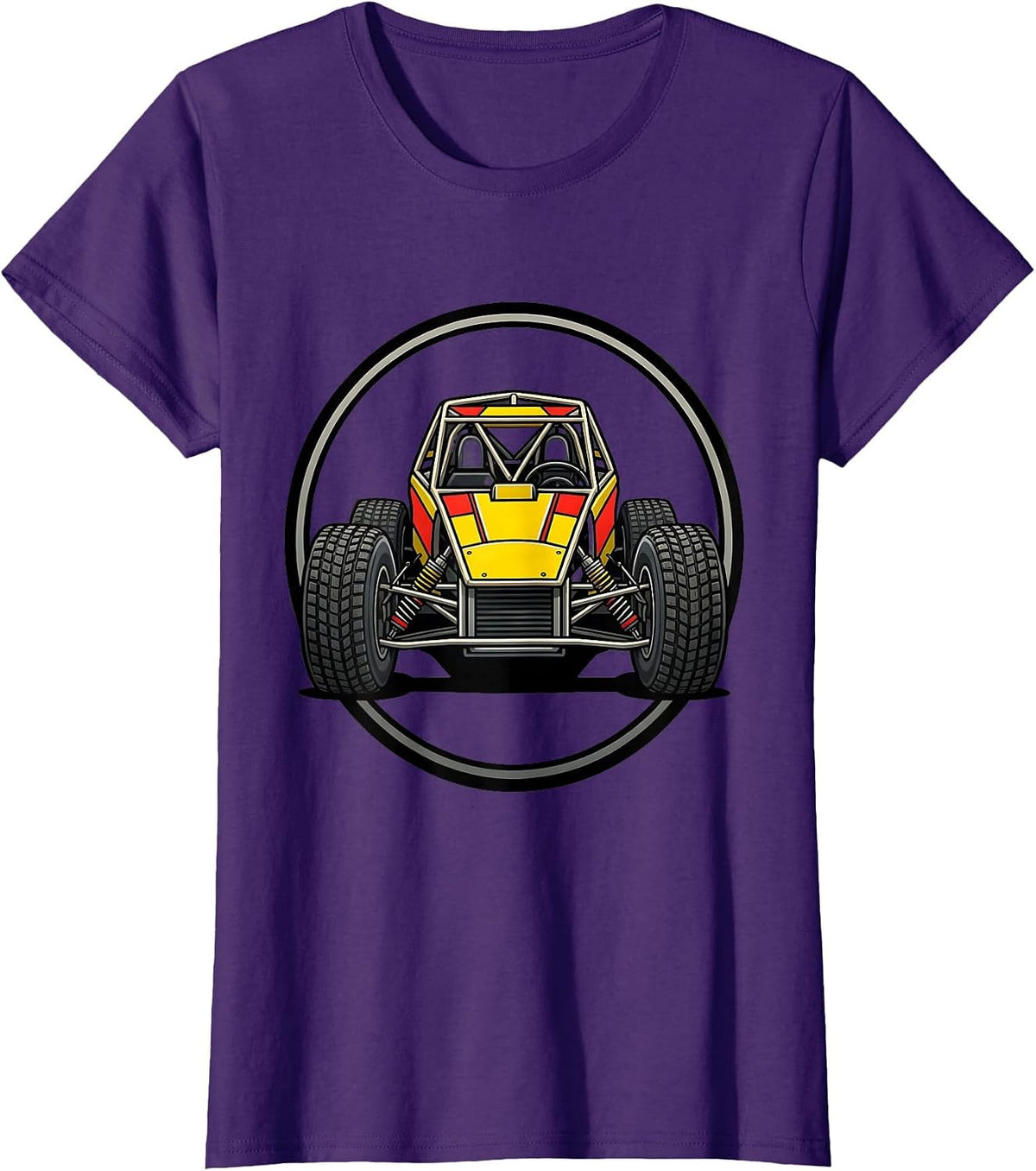 Women's Dirt Track Sprint Car Racing Enthusiast Patriotic Hobbyist T-Shirt - Purple