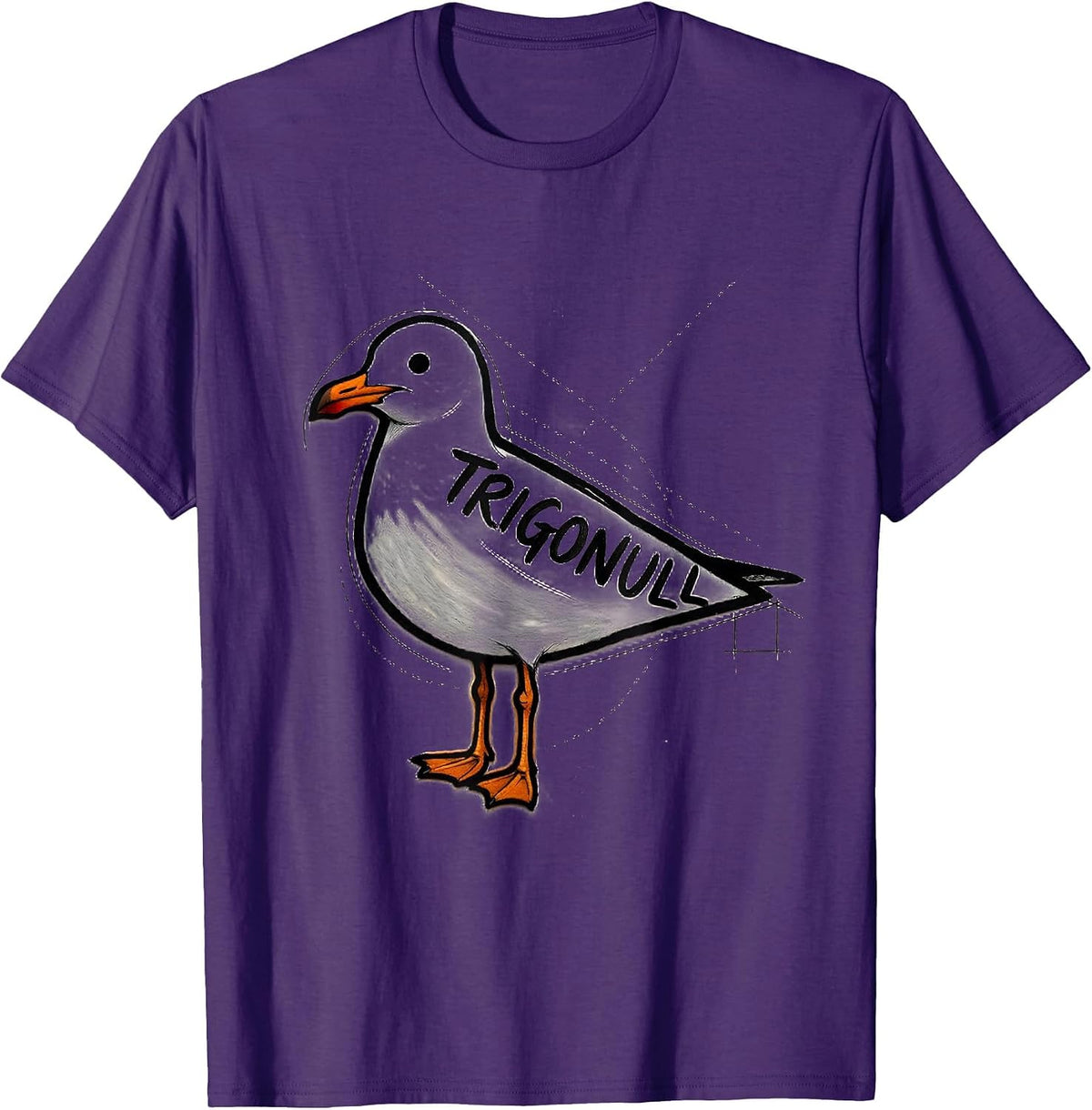 Trigonull Triangle Seagull Bird Pun Funny Math Teacher T-Shirt - Purple