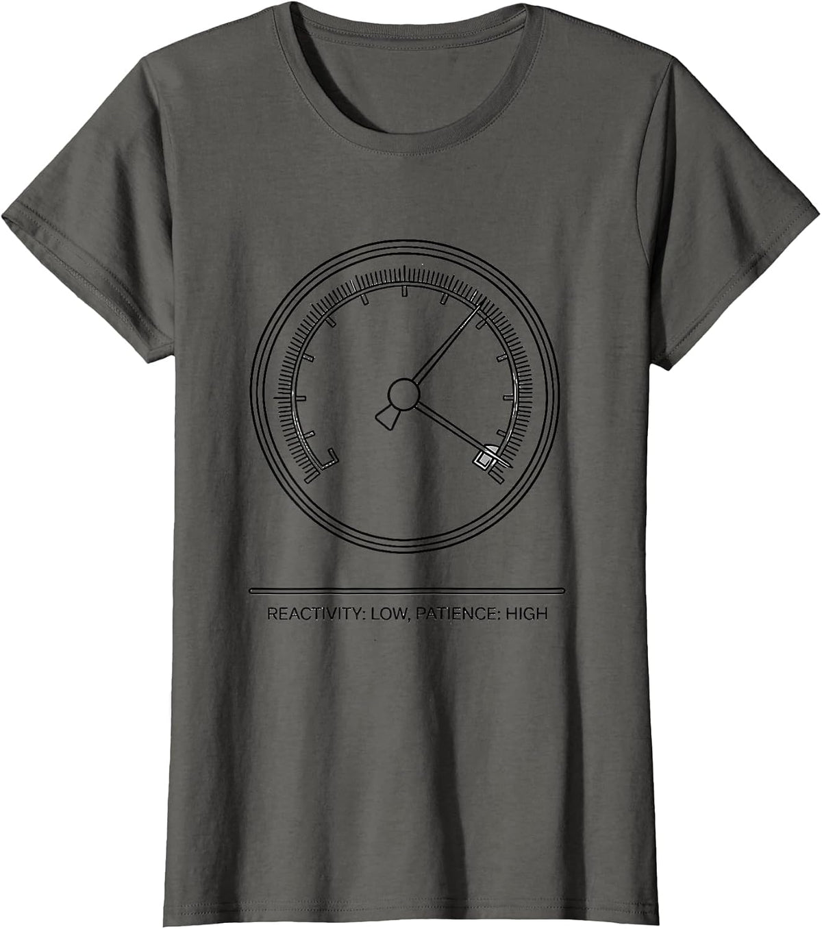 Women's Reactivity Low Patience High Funny Chemistry Student Science T-Shirt - Asphalt Grey