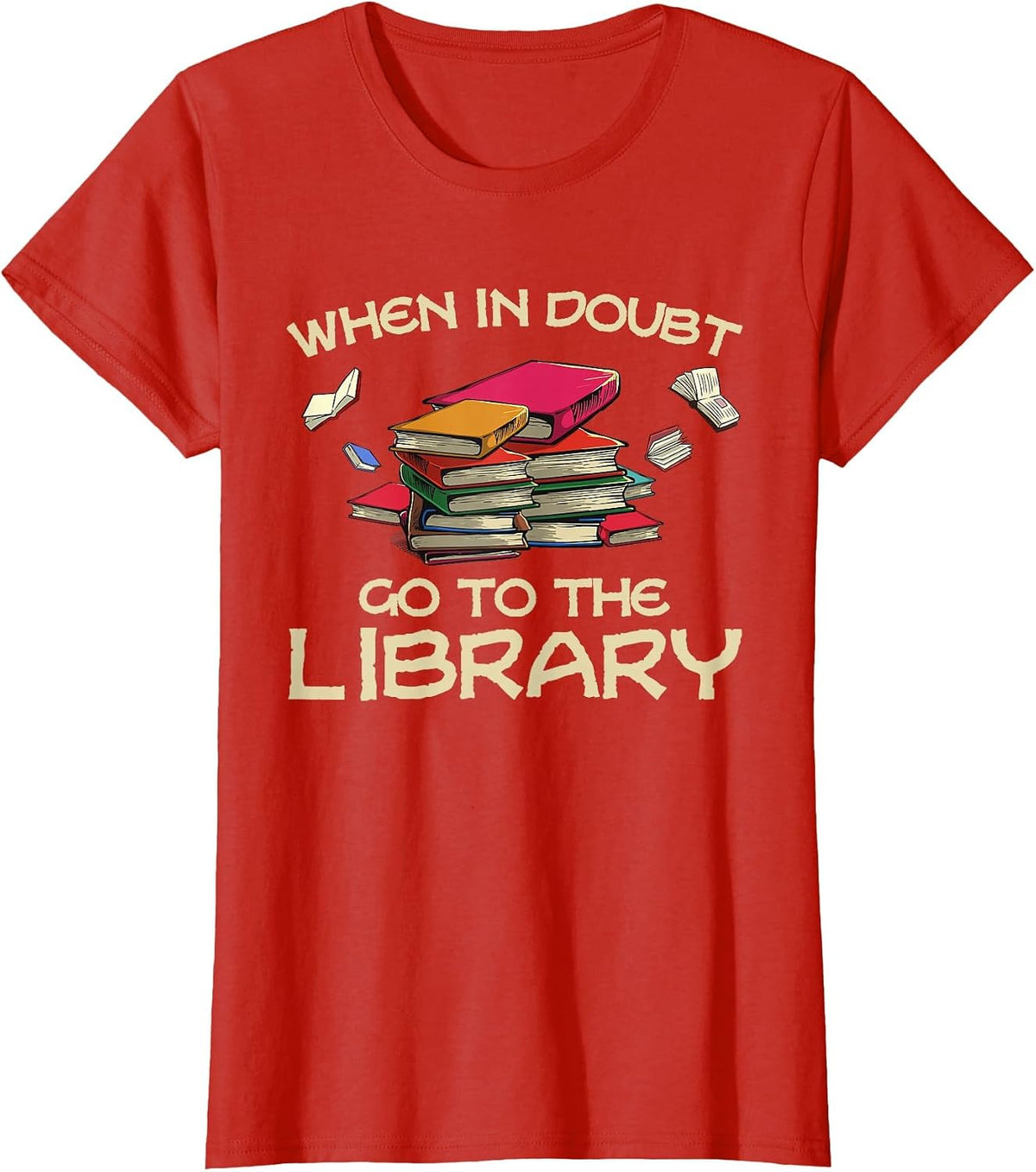Cool Book Design for Men Women Book Reading Bookworm Lovers T-Shirt - Red