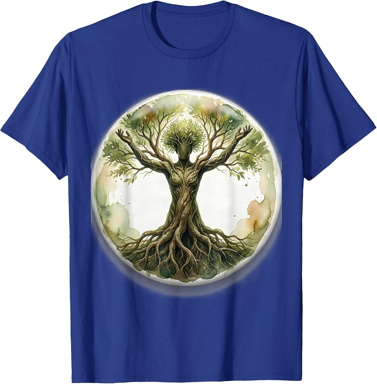Mental Health Matters Roots and Branches Human Figure T-Shirt - Royal Blue