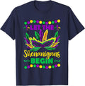 Let The Shenanigans Begin Mardi Gras Kids Men Women T-Shirt - Navy Blue