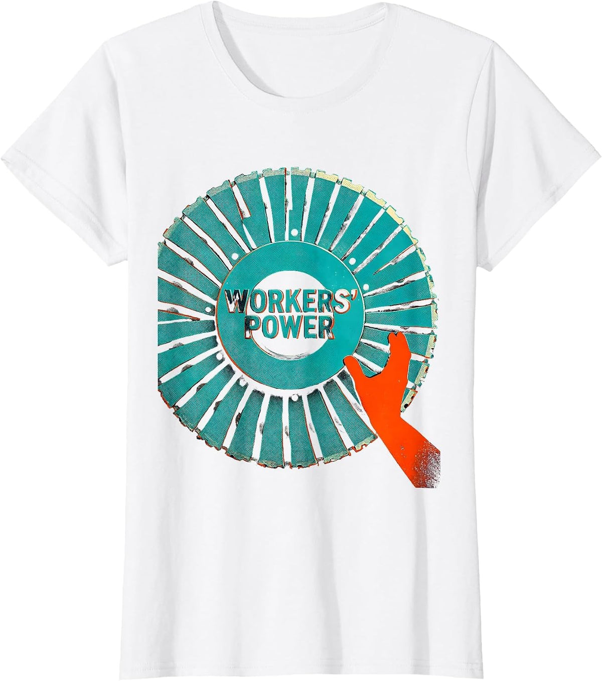Workers Power Risograph Union Worker Labor Pride Solidarity T-Shirt - White