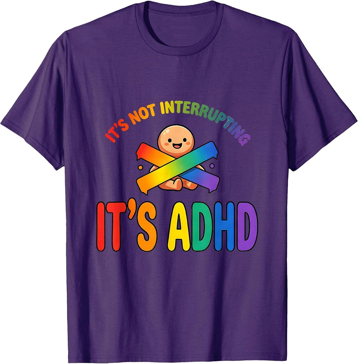 It's Not Interrupting It's ADHD Funny Neurodiversity ADHD T-Shirt - Purple