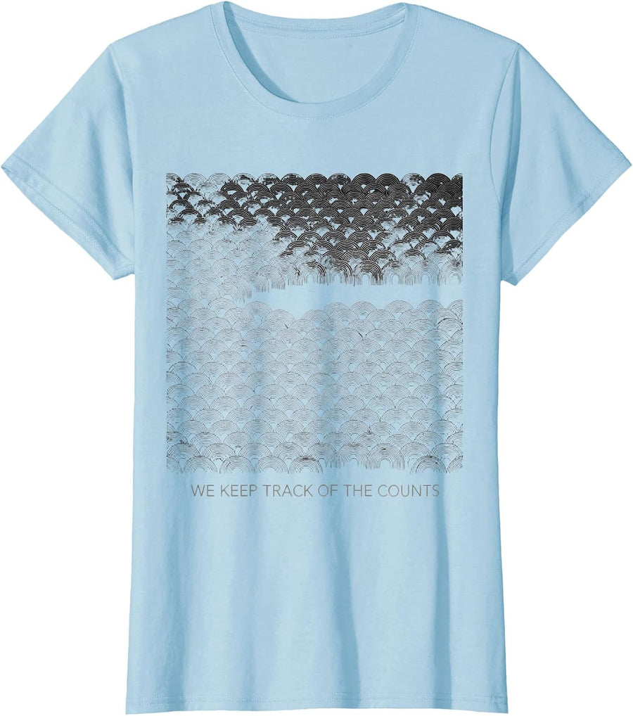 Women's We Keep Track Of The Counts Leukemia Family Support T-Shirt - Baby Blue