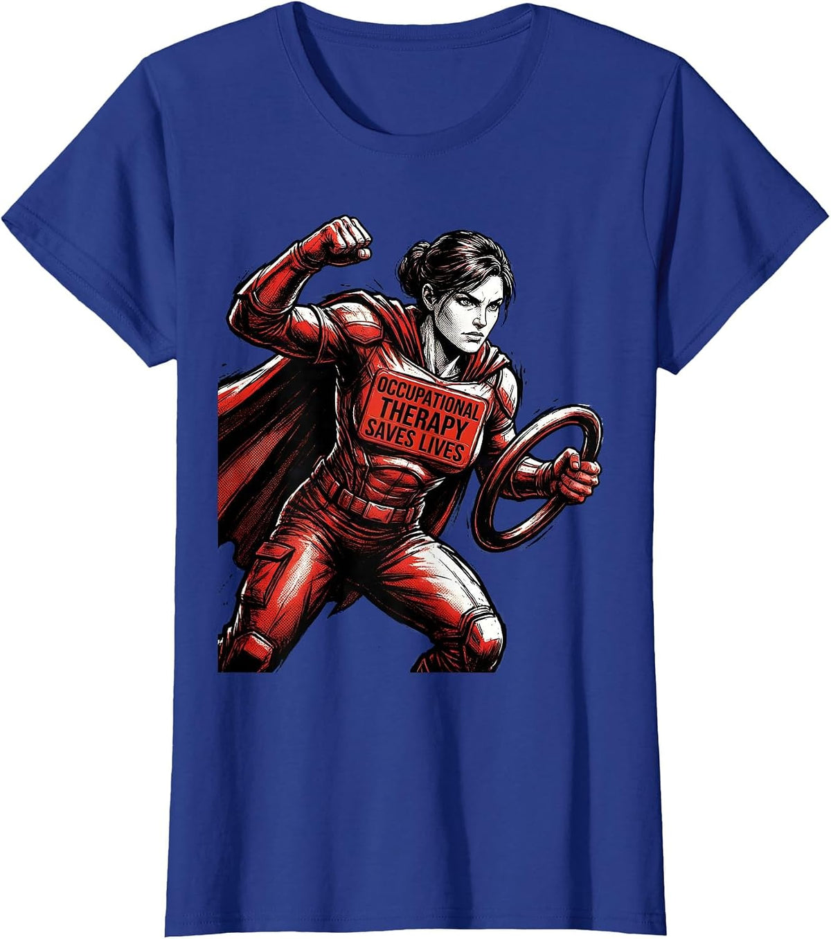 Women's Occupational Therapy Saves Lives Bold Design T-Shirt - Royal Blue