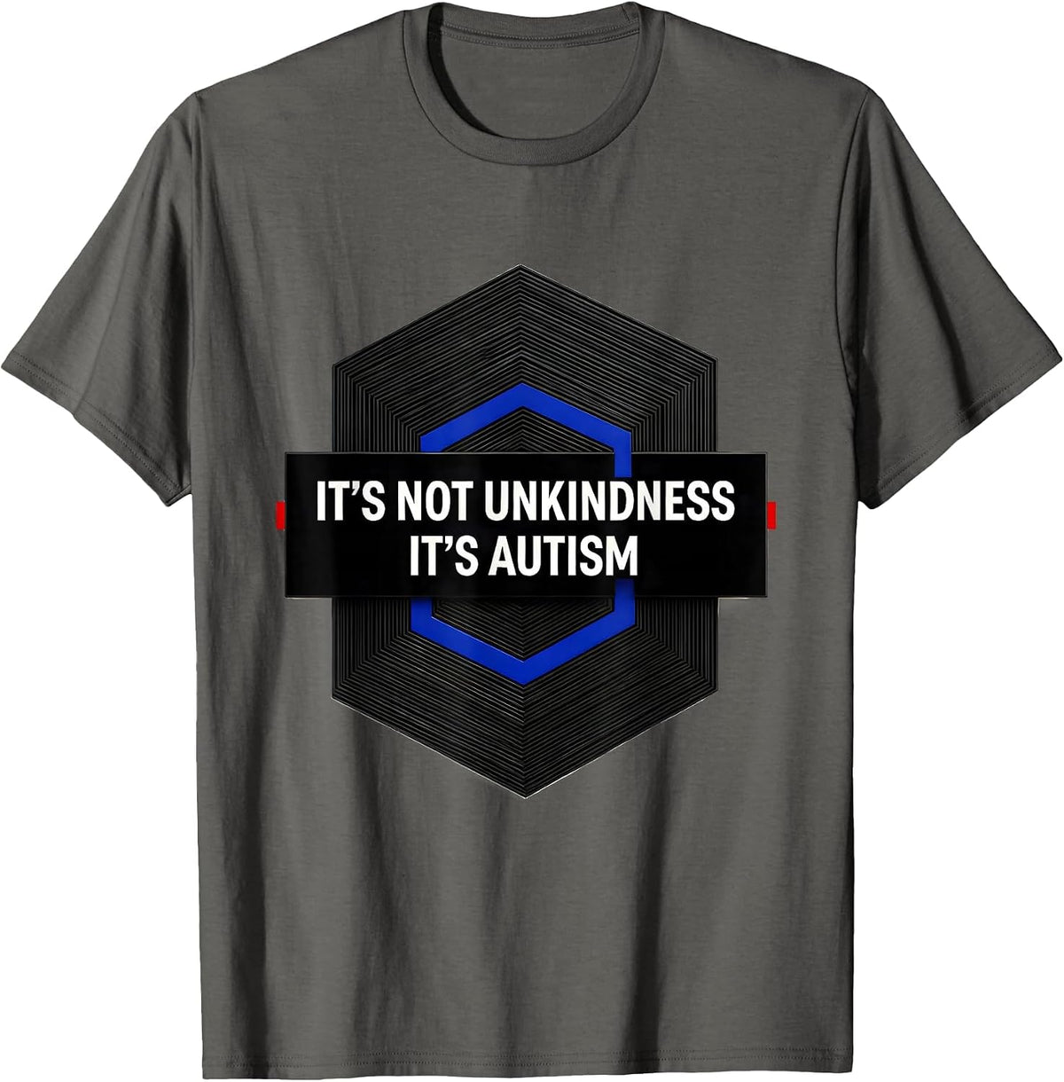 It's Not Unkindness It's Autism Geometric Neurodiversity T-Shirt - Asphalt Grey