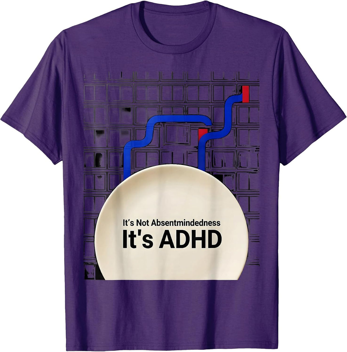 It's Not Absentmindedness It's ADHD Funny Neurodiversity T-Shirt - Purple