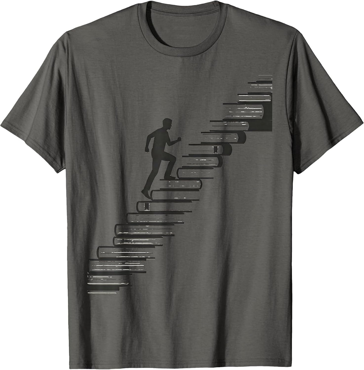 Mental Health Matters Book Staircase Climber T-Shirt - Asphalt Grey