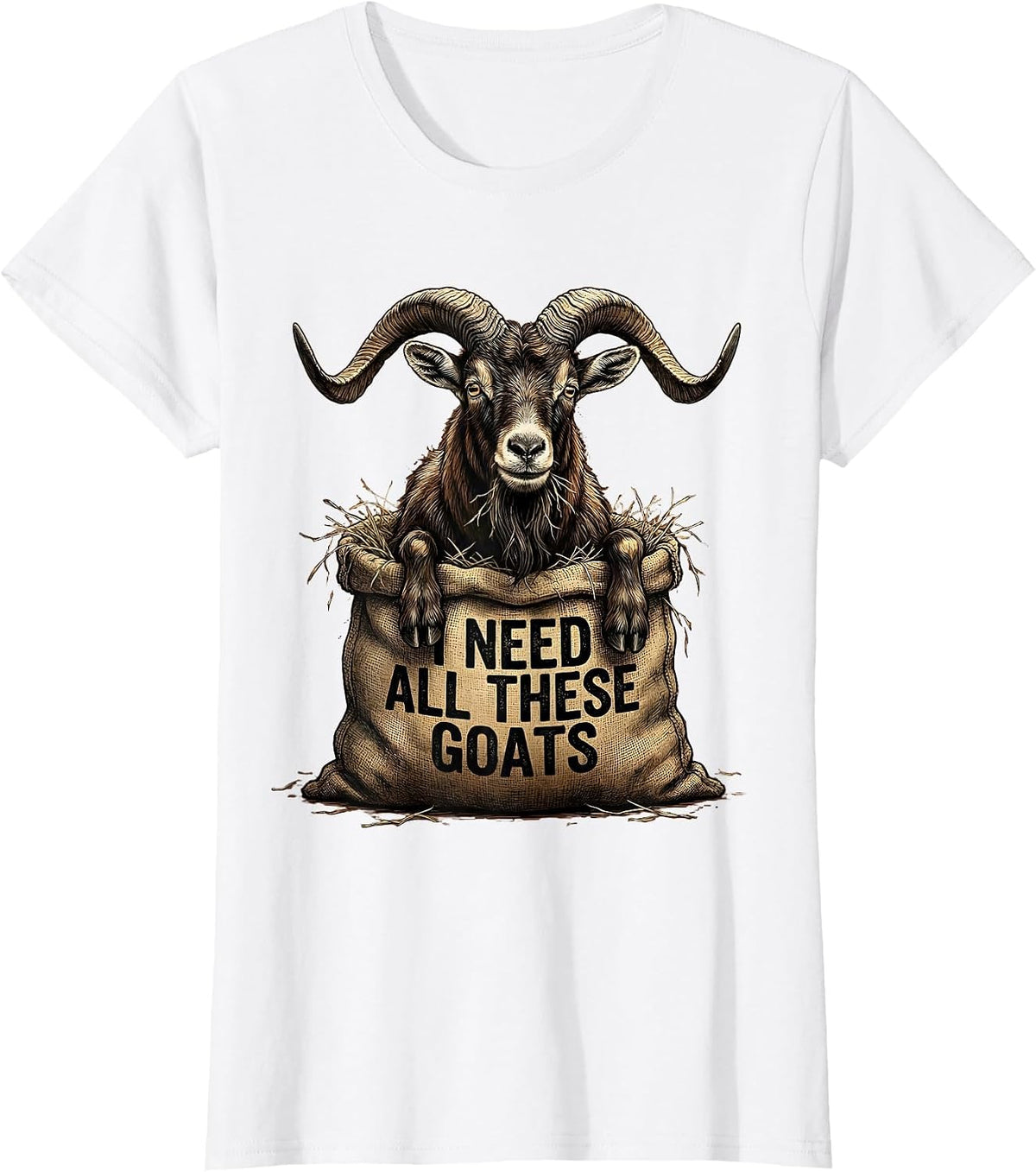 Women's I Need All These Goats Vintage Funny Goat Farmer Gift T-Shirt - White