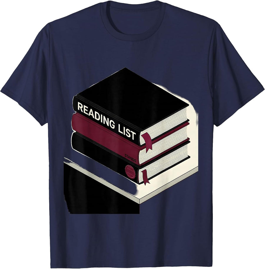 Reading List Stands English Literature Teacher Swiss T-Shirt - Navy Blue