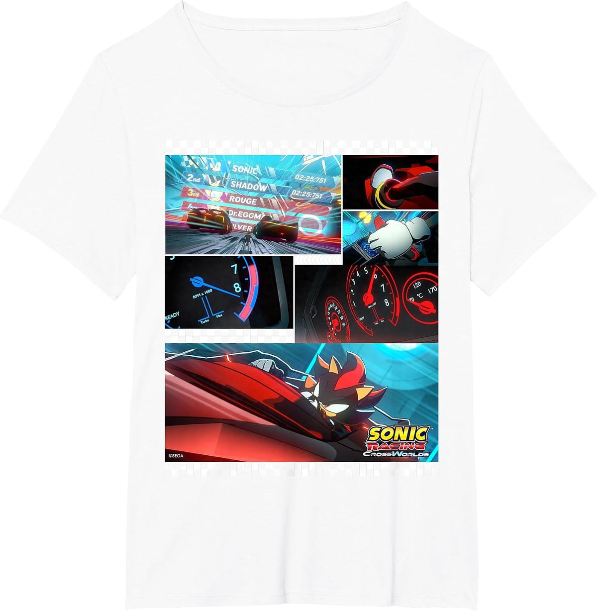 Sonic Racing CrossWorlds - Shadow the Hedgehog, Locked in T-Shirt - White