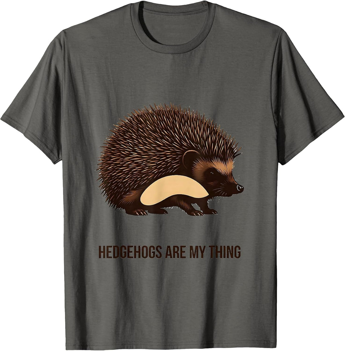 Men's Hedgehogs Are My Thing Whimsical Hedgehog Lover Gift T-Shirt - Asphalt Grey